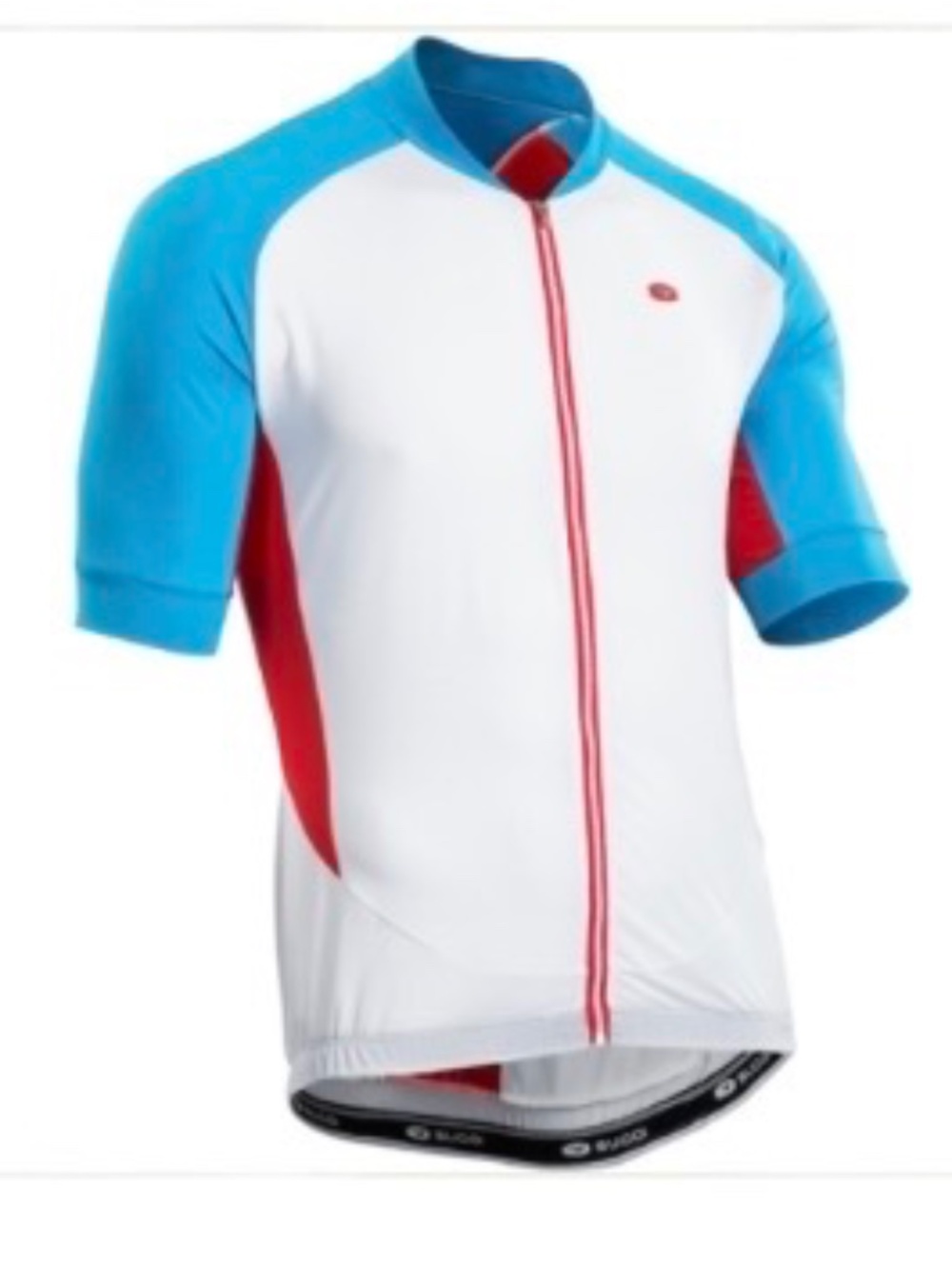 SUGOI Evolution Ice Cycling Bike Jersey White Red Blue Men’s Large Semi Fit